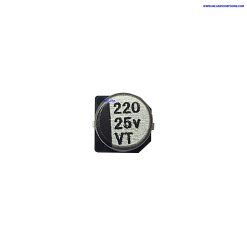 خازن الکترولیت 220U 25V SMD | Electrolytic capacitor 220U 25V SMD