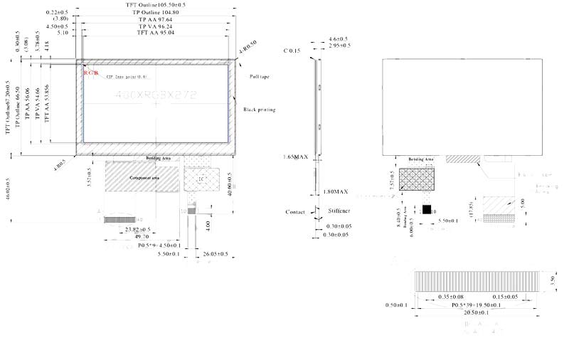 دیتا شیت نمایشگر 4.3 اینچ |4.3 inch display data sheet